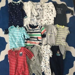 Baby boy bundle-pajamas | sleep onesies | 0-3 mos